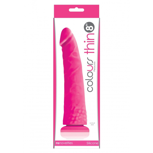 Фаллоимитатор Colours Pleasures Thin, 20х4,5 см (розовый) - sex-shop.ua