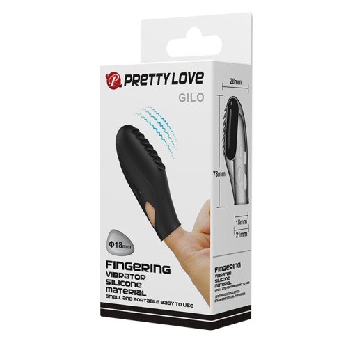 LyBaile Pretty Love Gilo Finger Vibrator Black - Насадка на палец, 7.8х2.8см (чёрный)