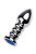 Toyfa Metal - Спиралевидная анальная пробка с камнем, 8.5х3.8 см (синий)
