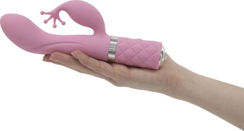 Pillow Talk Kinky Pink- роскошный вибратор-кролик с кристаллом Сваровски, 21 см (розовый)