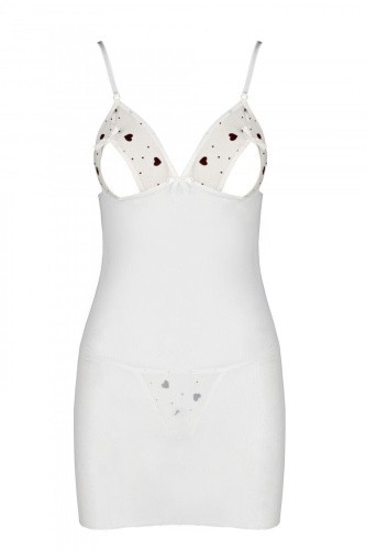 Passion - Lovelia Chemise - Сорочка с вырезами, S/M (белая)
