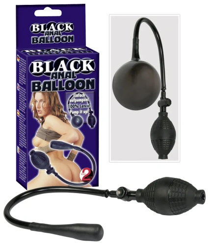 Orion Black Anal Balloon - надувная анальная пробка анальный расширитель, 37х1-10 см (черный) - sex-shop.ua