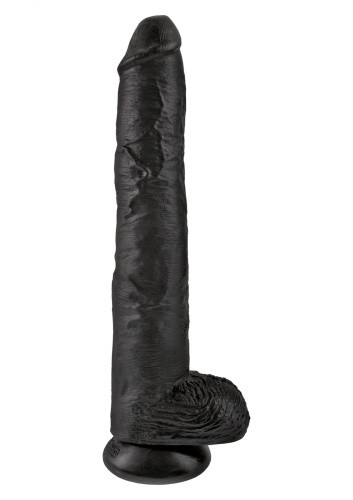 King Cock 14Inch With Balls - Реалистичный фаллос, (черный) , 37,5х6см