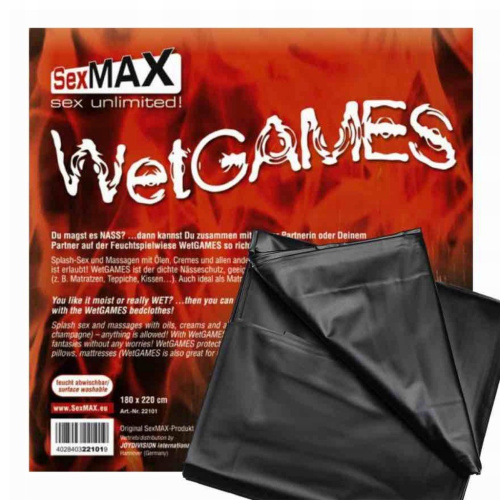 Joy Division SexMAX WetGames Sex-Laken непромокаемая простынь, 180 x 220 см (чёрный) - sex-shop.ua