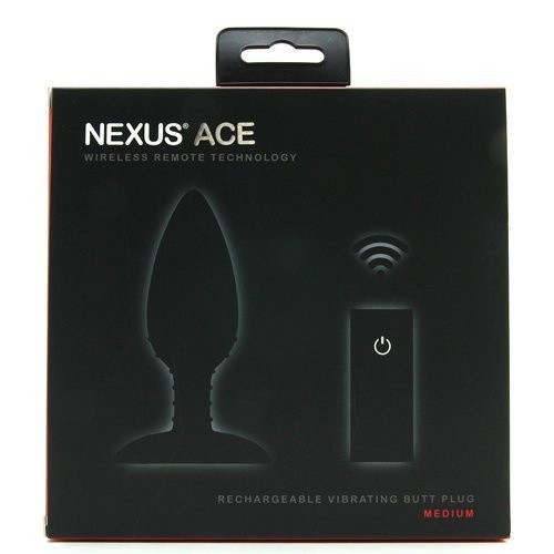 Nexus Ace Remote Control Vibrating Butt Plug - анальна пробка з вібрацією та дистанційним керуванням, M 12х4 см (чорний)