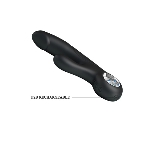 Pretty Love Selene Vibrator - Вібратор із реалістичною головкою та кліторальним стимулятором, 19х3.3 см (чорний) - купити в Україні | Секс шоп SEX-SHOP.ua