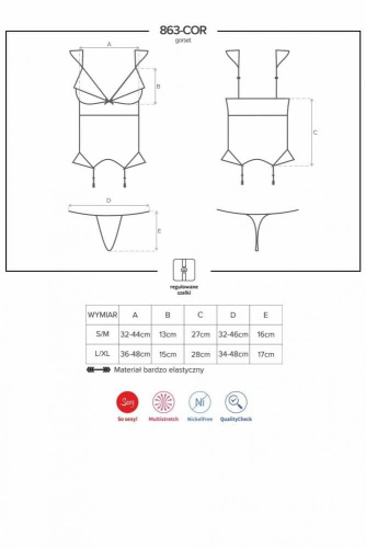Комплект Obsessive 863-COR-3 corset (S / M) - купити в Україні | Секс шоп SEX-SHOP.ua