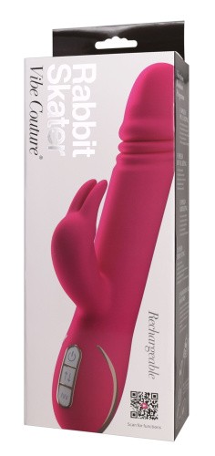 Orion Vibe Couture Rabbit Skater - Многофункциональный вибратор, 23х3.7 см (розовый) - sex-shop.ua