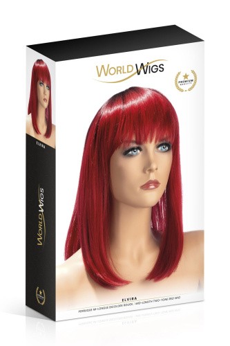 World Wigs Elvira Mid Length Two Tone Red - Перука (червона)