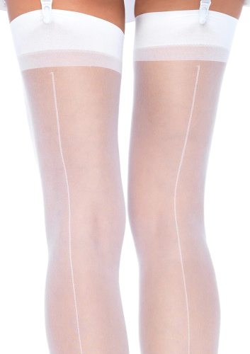 Leg Avenue Sheer backseam stockings - Чулки со швом, OS (белые)