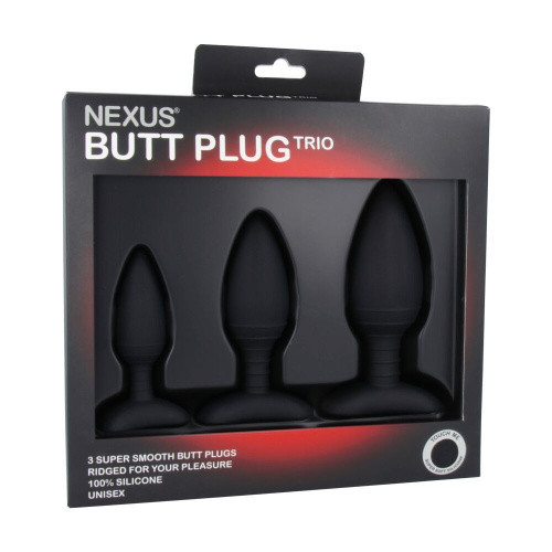 Nexus Butt Plug Trio - набор анальных пробок разного размера, 3 шт (чёрный)