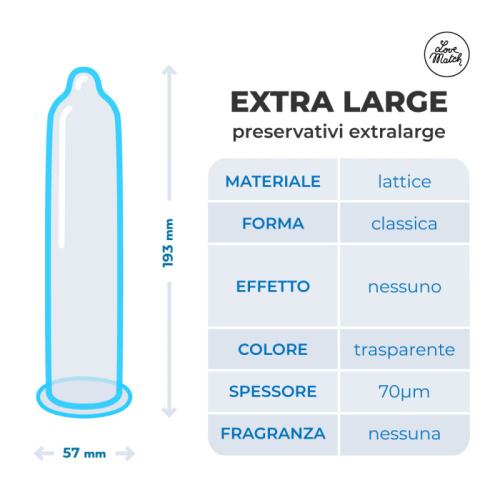 Love Match Extra Large - презервативи великого розміру, 57 мм, 144 шт