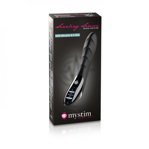 Mystim Sizzling Simon eStim - Вибратор с электростимуляцией, 17х4 см., (черный) - sex-shop.ua