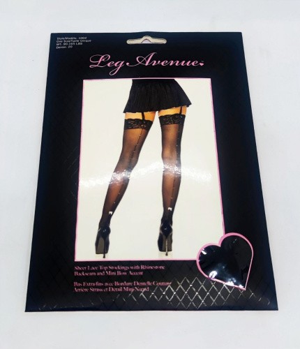Leg Avenue Stockings Rhinestone backseam - Чулки со швом и стразами, OS