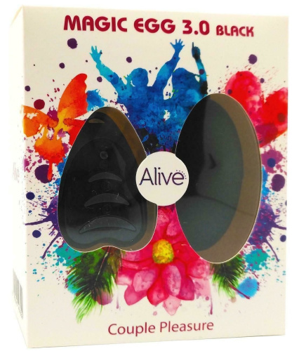 Alive Magic Egg 3.0 потужне віброяйце з дистанційним пультом керування, 7.3х3.6 см., (чорний)
