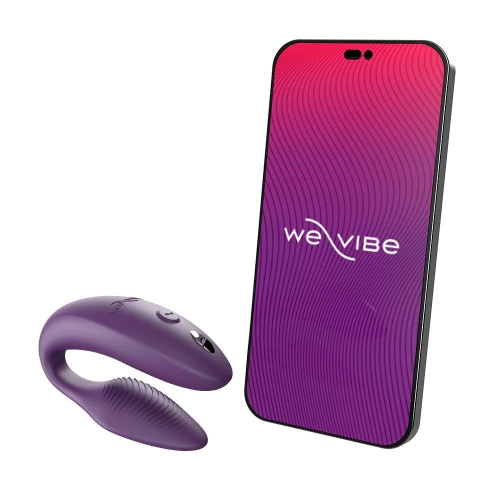 We-Vibe Sync 2 + Лубрикант 50 мл - Інноваційний смарт-вібратор, 7.4х3.1 см (фіолетовий)
