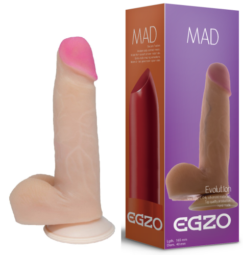 Фаллоимитатор на присоске Egzo G1390 16.5х4 см.