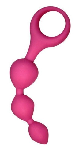 Alive Triball Pink - анальні кульки, 14х2.7 см (рожевий)