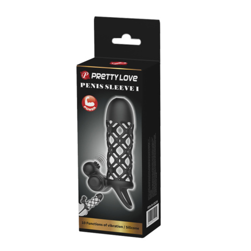 LyBaile Pretty Love Vibro Penis Sleeve Black I - Насадка на член, 13.5х3.6 см - купити в Україні | Секс шоп SEX-SHOP.ua