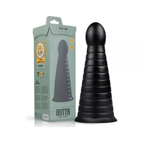 Buttr Devil Dog Butt Plug - Велика анальна пробка-конус, 25,9 см (чорний)