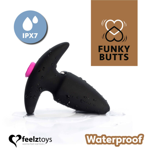 FeelzToys FunkyButts Remote Controlled Butt Plug - сет анальных пробок с вибрацией и дистанционным управлением, 12,5х3,7 см - sex-shop.ua