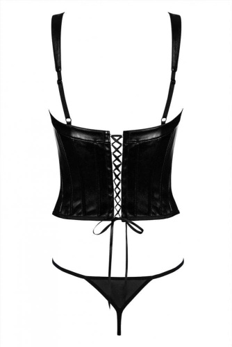 Obsessive Darksy corset - Эротический комплект, L/XL (чёрный)