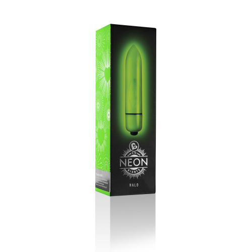 Rocks Off Neon - Halo - Вибропуля светящаяся в темноте, 8х1.5 см., (белая)