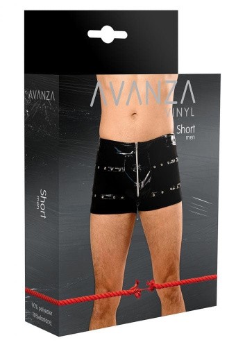 Avanza - Лакированные мужские шорты, L (чёрный) - sex-shop.ua