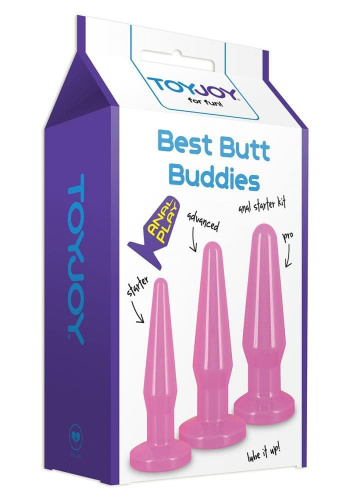Toy Joy Best Butt Buddies - Набір анальних пробок, 3 шт (рожевий)