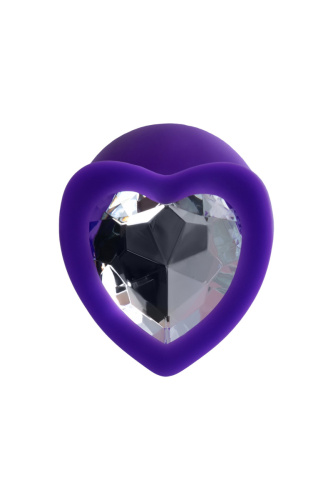 Toyfa ToDo By Diamond Heart - силіконова анальна пробка із кристалом, 8х3 см (фіолетова)