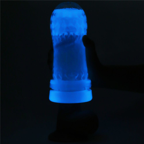 LoveToy Lumino Play Masturbator Crystal Ribbed - мастурбатор, светящийся в темноте, 20.5х8 см (прозрачный)