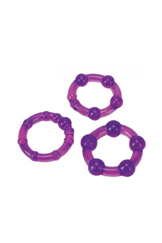 Seven Creations Ultra Soft & Stretchy Pro Rings - Набор эрекционных колец 3 шт (фиолетовый)