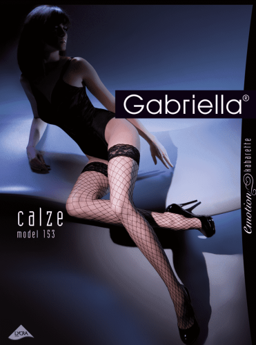 Gabriella Calze Kabarette 153 - Чулки с самоудеживающимся кружевом 9 см (черные) 3/4 - sex-shop.ua