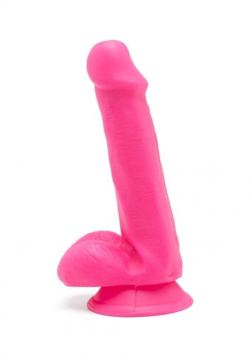 Get Real Happy Dicks Dildo 6 In w.Balls - Фалоімітатор з мошонкою та присоскою, 15х3,5 см (рожевий)