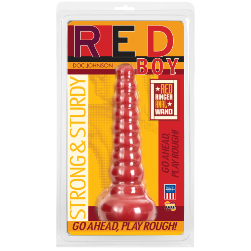 Doc Johnson Red Boy Red Ringer Anal Wand - Анальная пробка-втулка, 21х4.4 см (красный) - sex-shop.ua