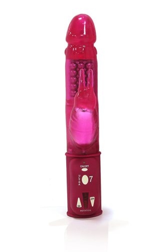 Dorcel Orgasmic Rabbit Gold - вібратор-кролик з масажем перлинками, 25х3.8 см (рожевий)
