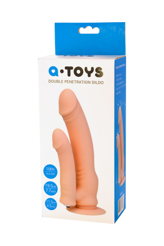 Toyfa A-Toys реалистичный фаллоимитатор для двойного проникновения, 19х3 см - sex-shop.ua