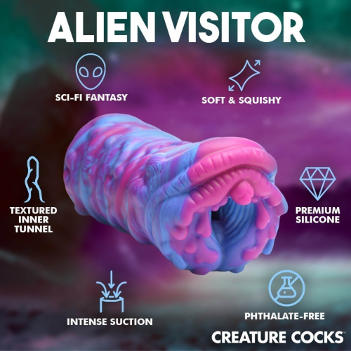 CC Cyclone Squishy Alien Vagina Stroker - Мастурбатор, 16,5 см (радужный) - sex-shop.ua