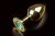 Пікантні Штучки - Велика золотиста анальна пробка з кристалом, 9х4 см (зелений)