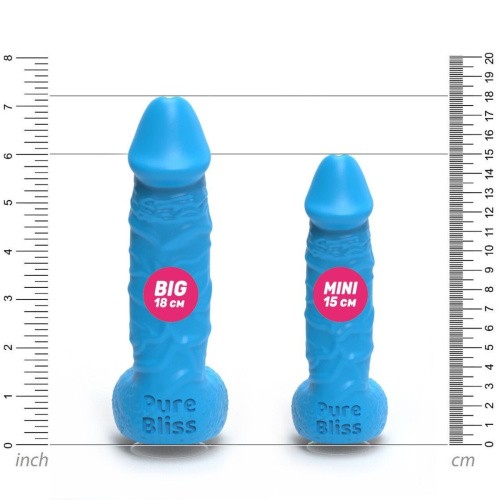 Pure Bliss Big - Крафтове мило-член з присоскою, 18х4.2 см (блакитний)
