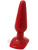 Doc Johnson Butt Plug Smooth Classic - Анальная пробка тонкая средняя, 12х3,5 см (красный) - sex-shop.ua