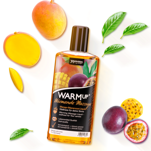 Joy Division Warmup Mango + Maracuya - массажное масло с согревающим эффектом и с ароматом манго и маракуйи, 150 мл - sex-shop.ua