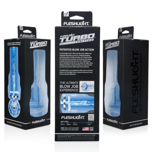 Fleshlight Turbo Ignition Blue Ice мастурбатор имитатор минета, 25 см