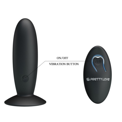 LyBaile Pretty Love Remote Control Vibrating Plug Black - Анальна пробка с вибрацией, 11х3.3 см (черный)