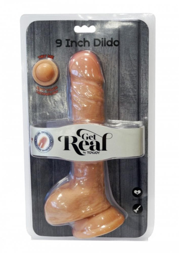 Get Real Dual Density Dildo 9 - Реалистичный фаллоимитатор, 16х4,7 см (телесный) - sex-shop.ua