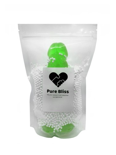 Pure Bliss - Мило у формі члена XL на присосці, 21х8 см (зелений)