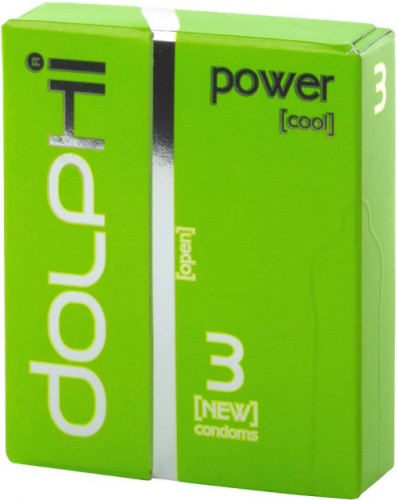 Dolphi Power (Cool) №3 - презервативы с пролонгирующим эффектом, 3 шт - sex-shop.ua