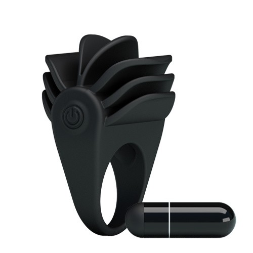 Pretty Love Chester Vibrating Cock Ring Black - эрекционное кольцо с вибрацией, 5х3.3см (черный)
