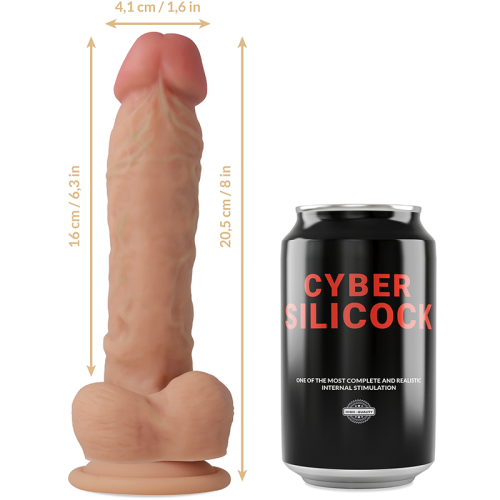 CYBER SILICOCK - Magnus - Фаллоимитатор на присоске, 16.5х4.1 см (телесный)