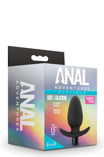 Blush Anal Adventures Platinum Saddle Plug - Анальная пробка с вибрацией, 12 см (черный) - sex-shop.ua